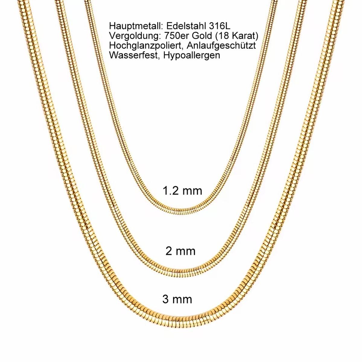 Round Snake Kette Gold K6364D