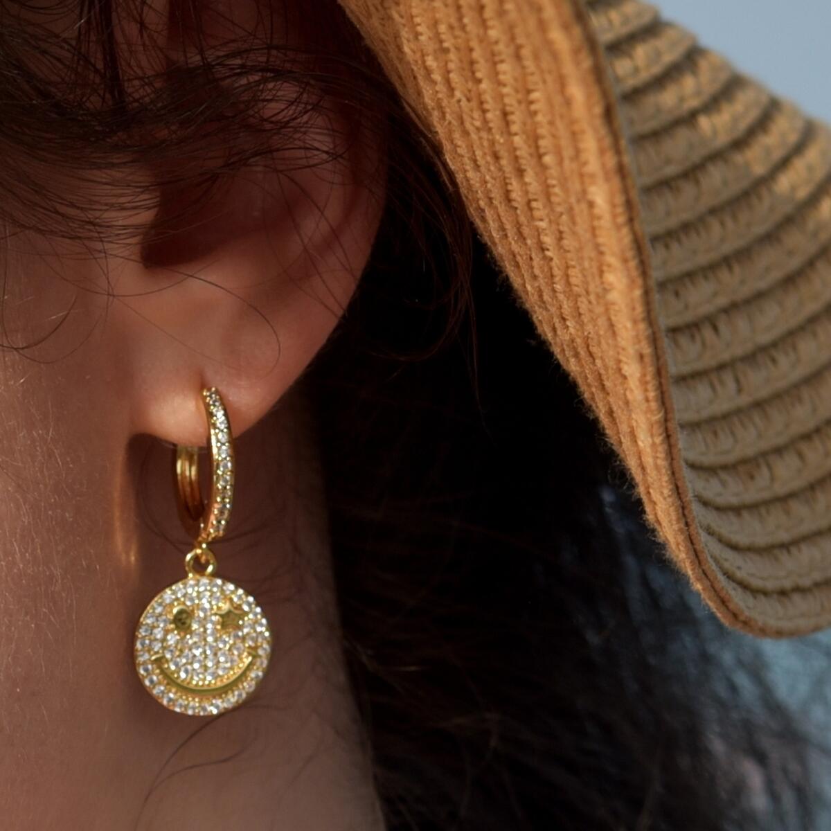 Ohrringe Smiley Gold O5620D
