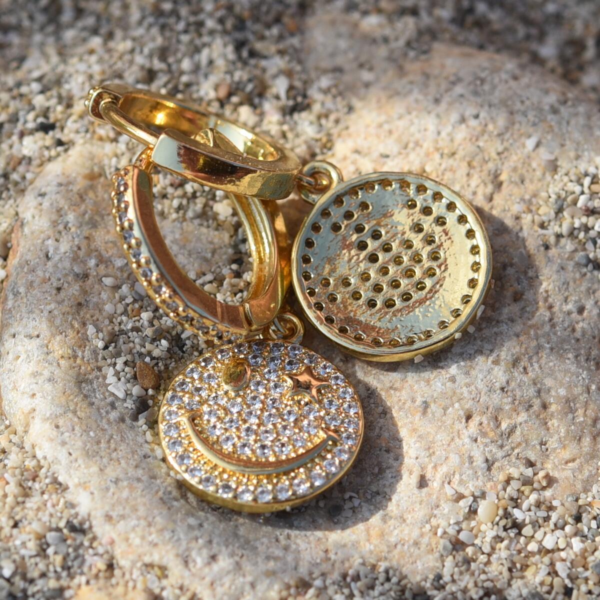 Ohrringe Smiley Gold O5620D