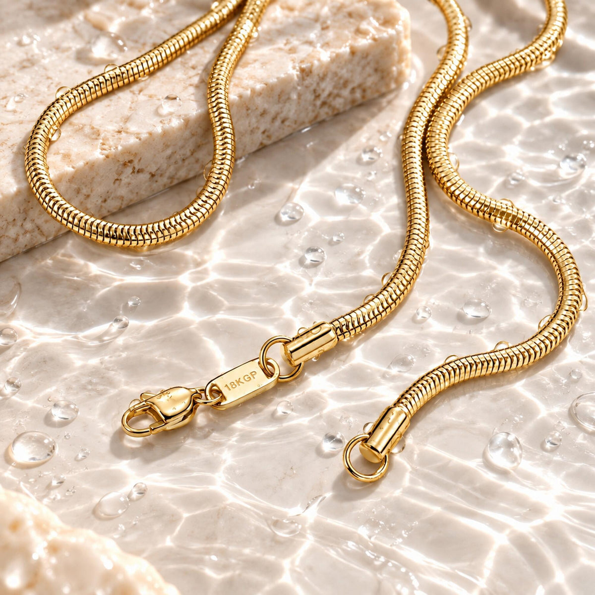 Round Snake Kette Gold K6364D