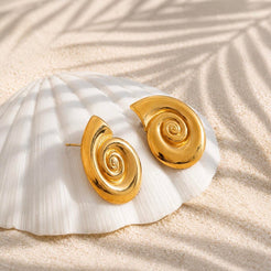 Conch Shell Ohrringe Gold