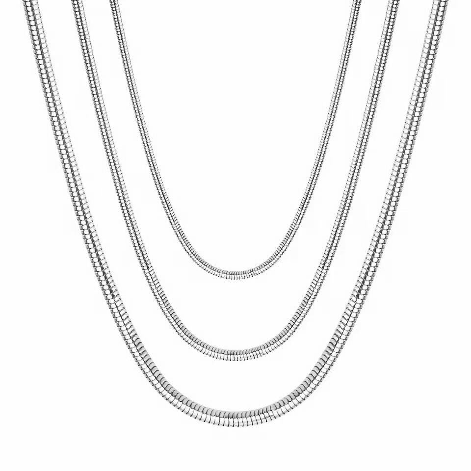 Round Snake Kette Silber K6364D