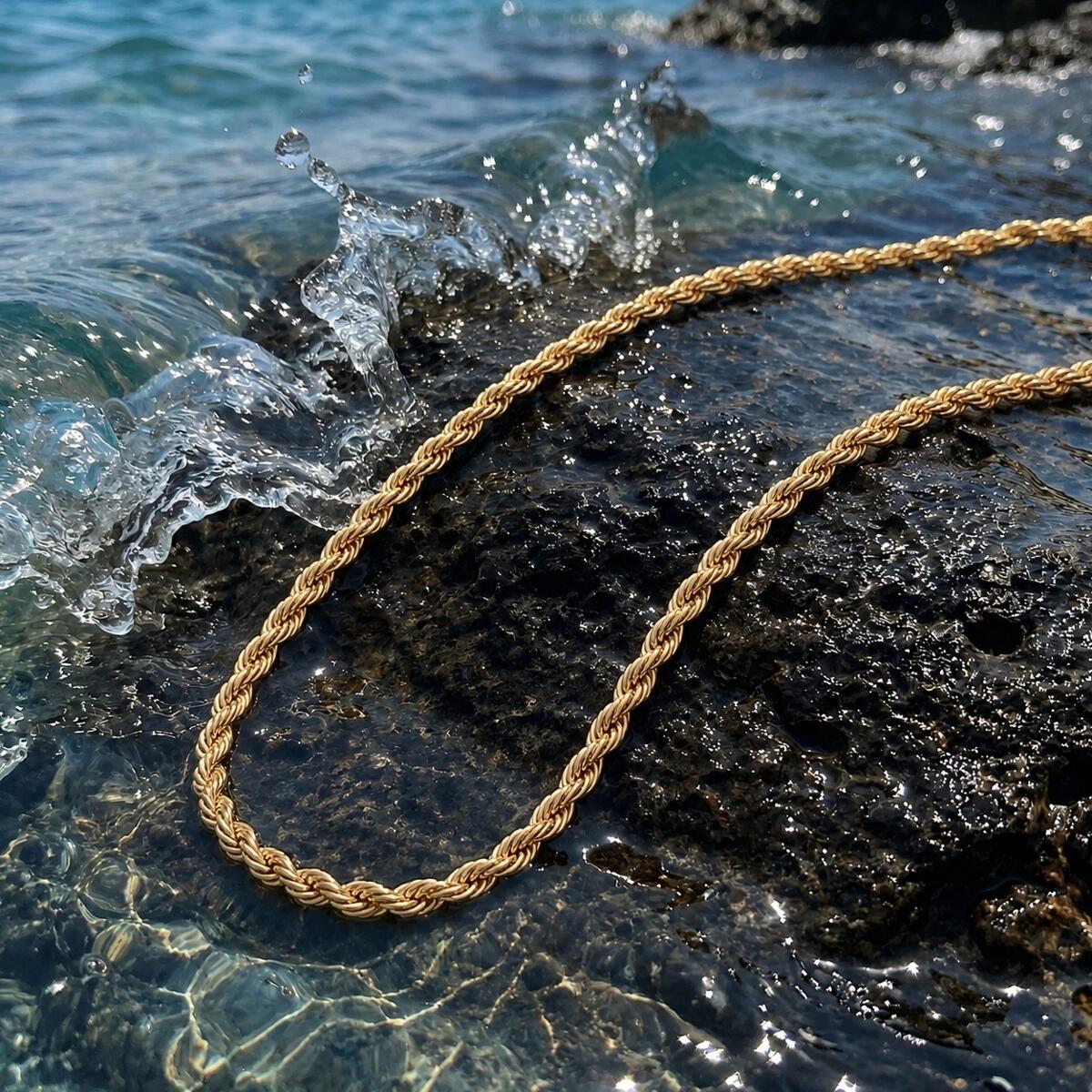 Twisted Rope Kette Gold Silber