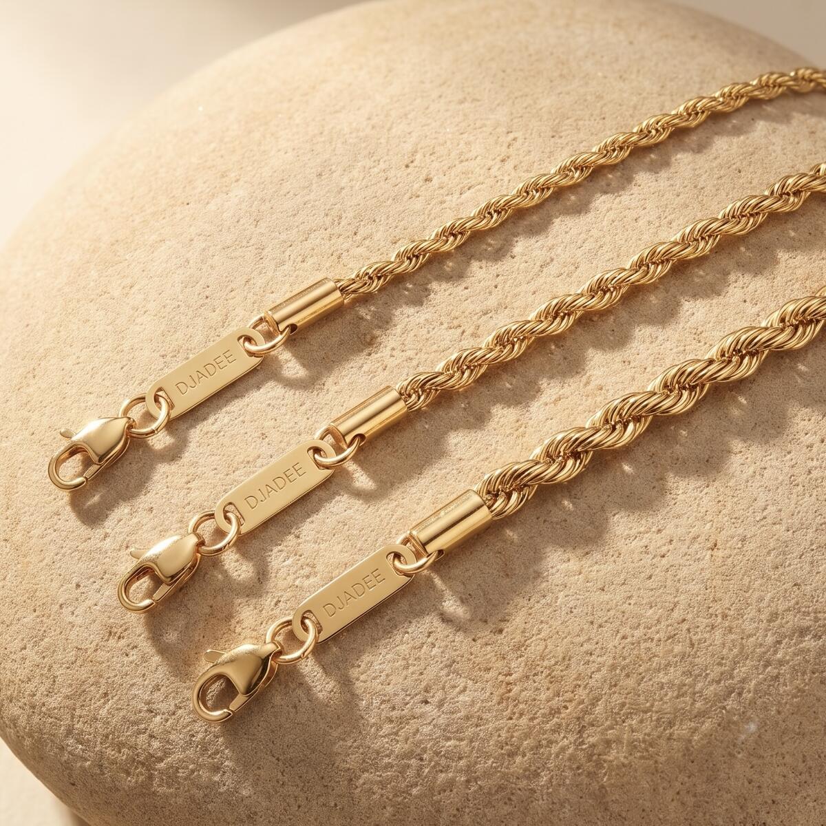 Twisted Rope Kette Gold Silber