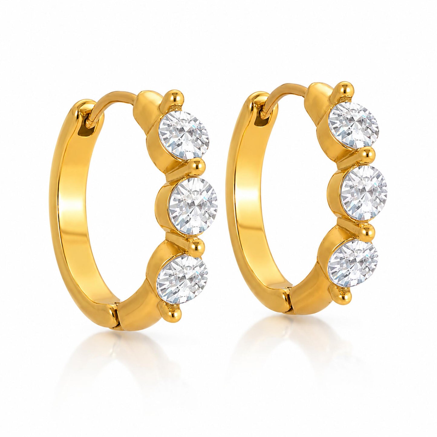 Sunray Trio Ohrringe Gold