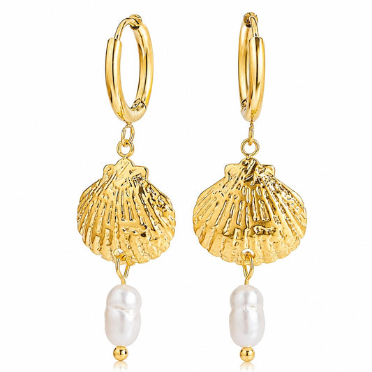 Sunlit Shells Ohrringe Gold