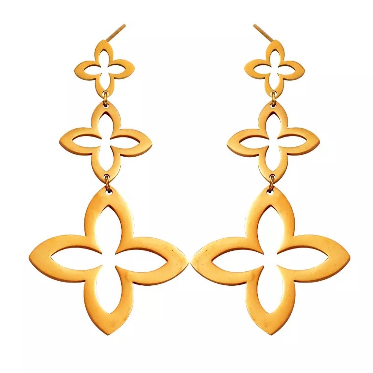 Flower Trio Ohrringe Gold O3395D