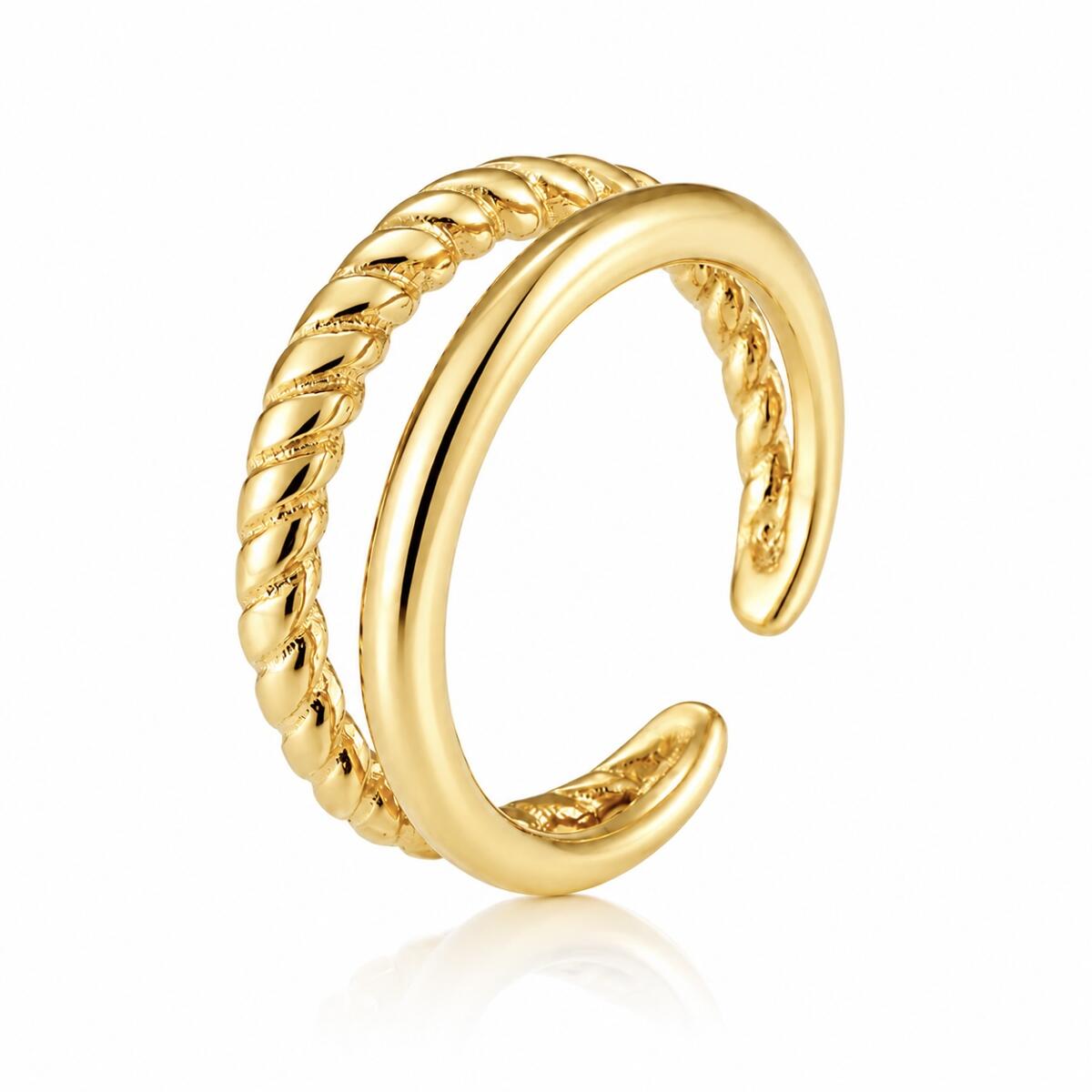 Ocean Duo Twist Ring Gold