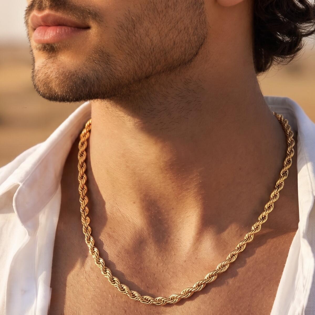 Twisted Rope Kette Gold Silber