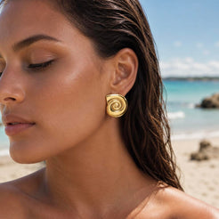 Conch Shell Ohrringe Gold