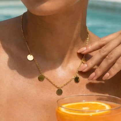 Sun Coin Kette Gold