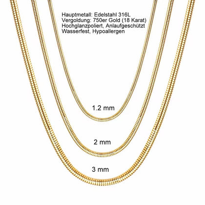 Round Snake Kette Gold K6364D