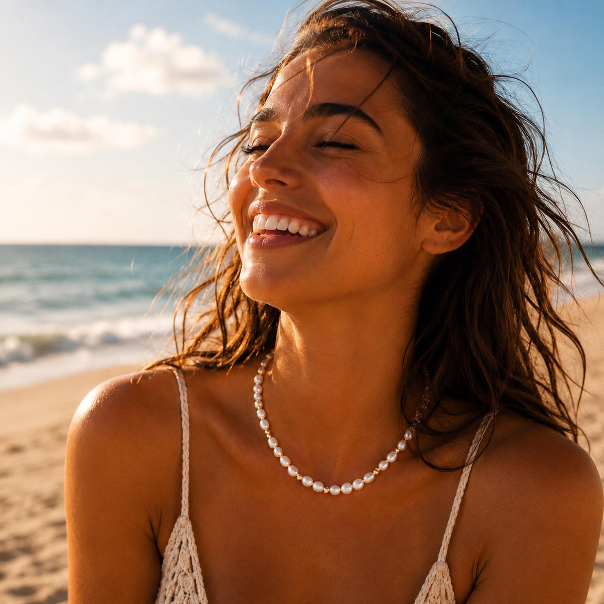 Sea Glow Pearls Kette Gold