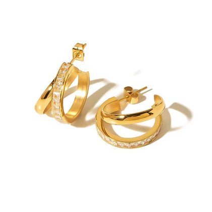 Elegance Duo Ohrringe Gold O6374D