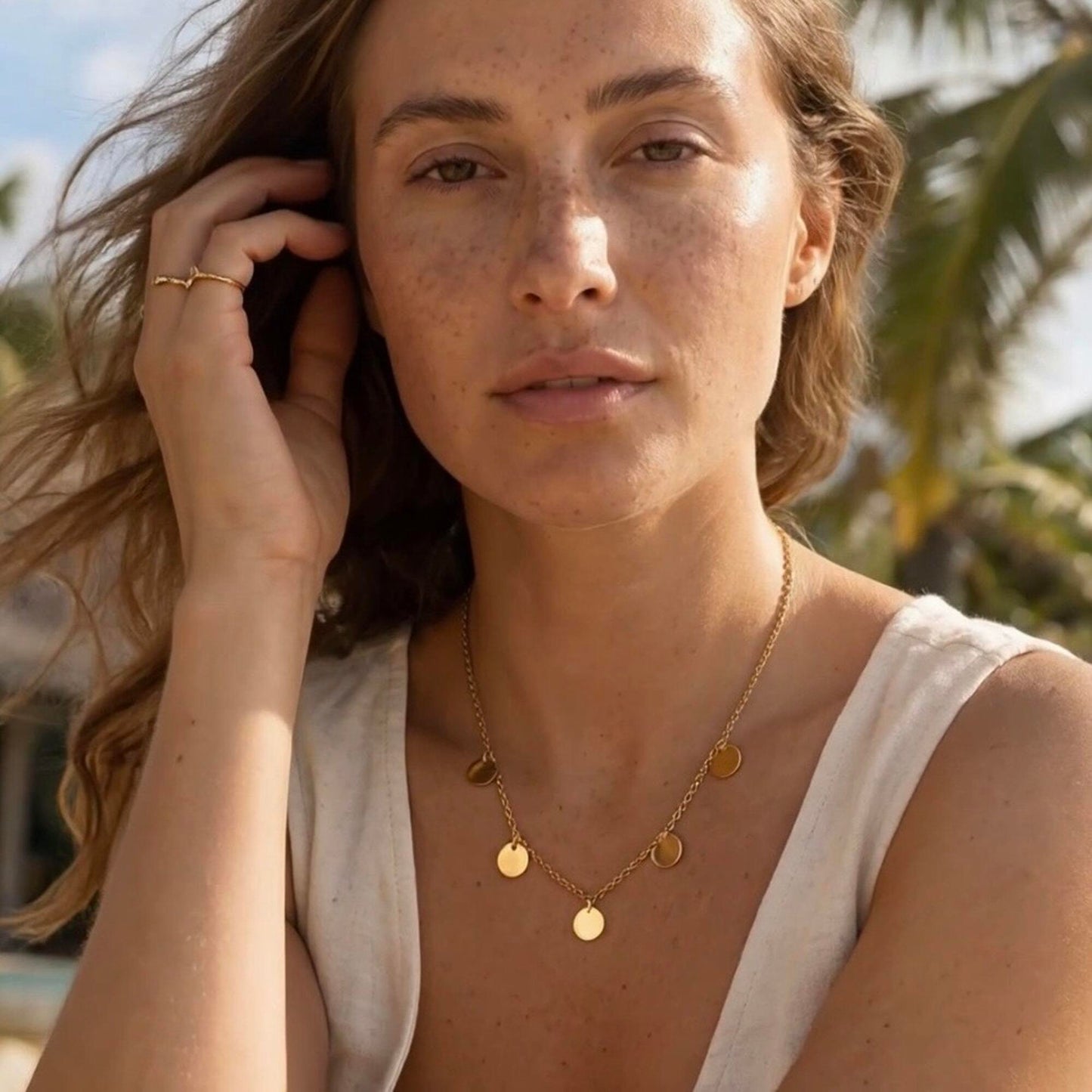 Sun Coin Kette Gold