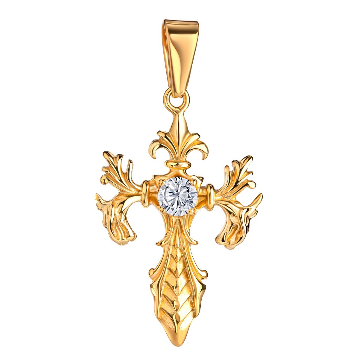 Dragon Cross Diamond Kette Gold K6122D