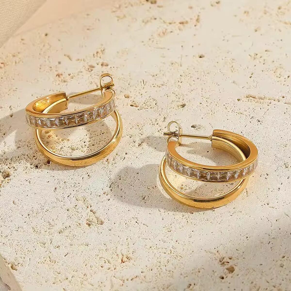 Elegance Duo Ohrringe Gold O6374D