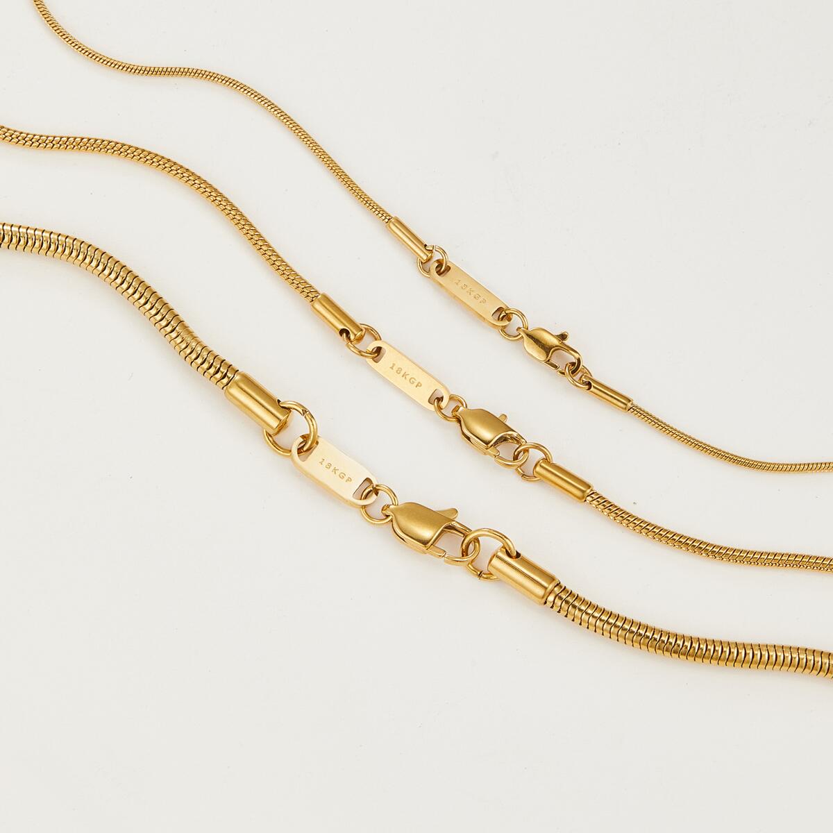 Round Snake Kette Gold K6364D