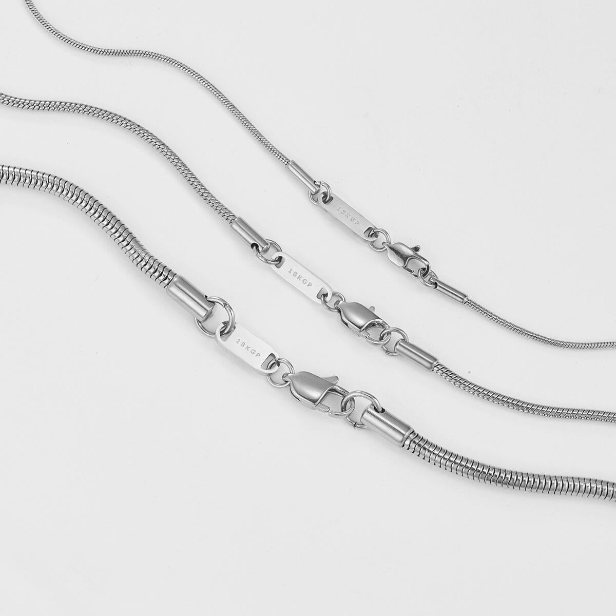 Round Snake Kette Silber K6364D