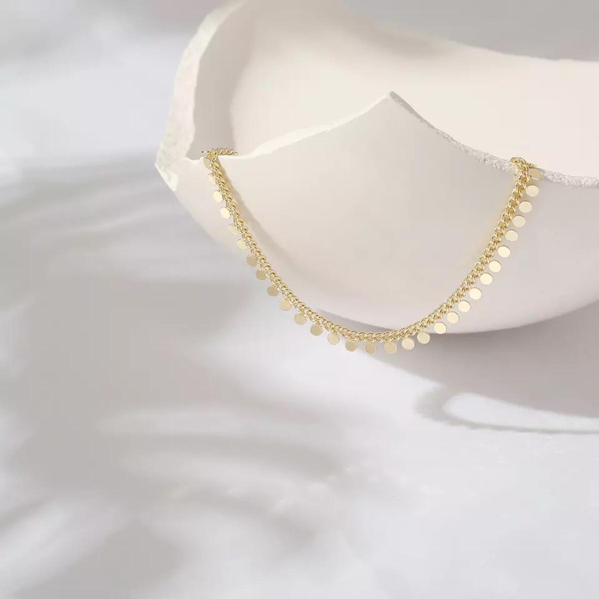 Shery Plättchenkette Gold K3333D