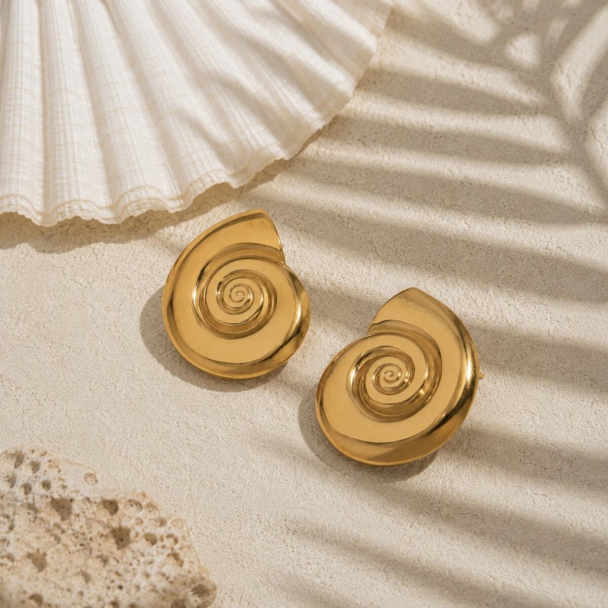 Conch Shell Ohrringe Gold