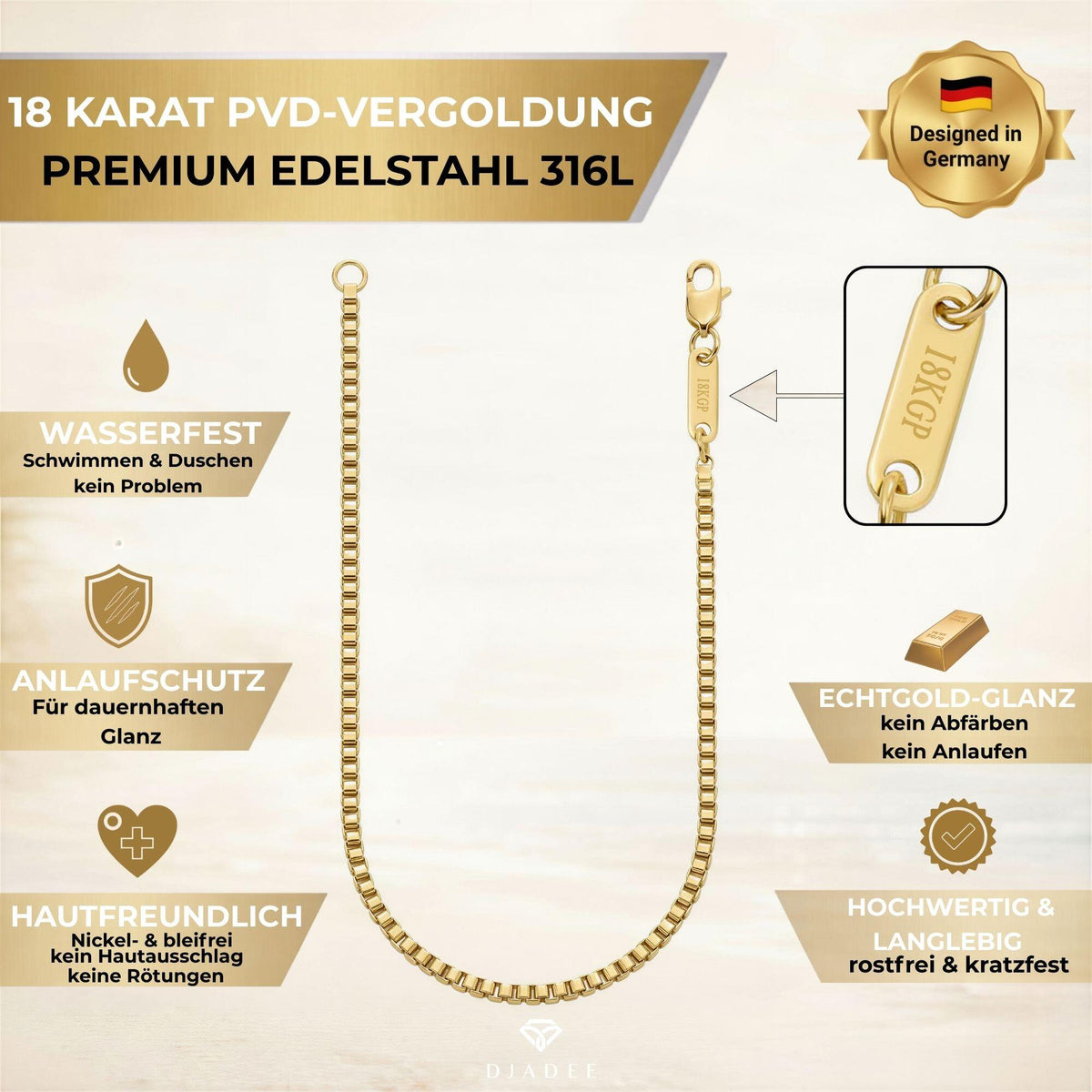 Venezian Box Kette Gold K6367D
