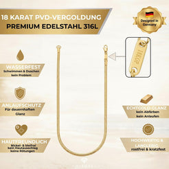 Round Snake Kette Gold K6364D