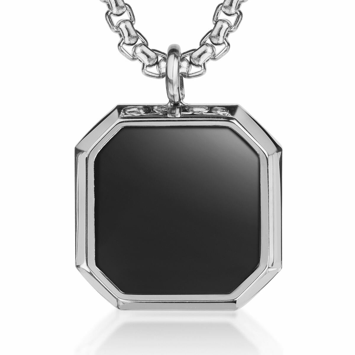 Black Octagon Kette Silber K3394D