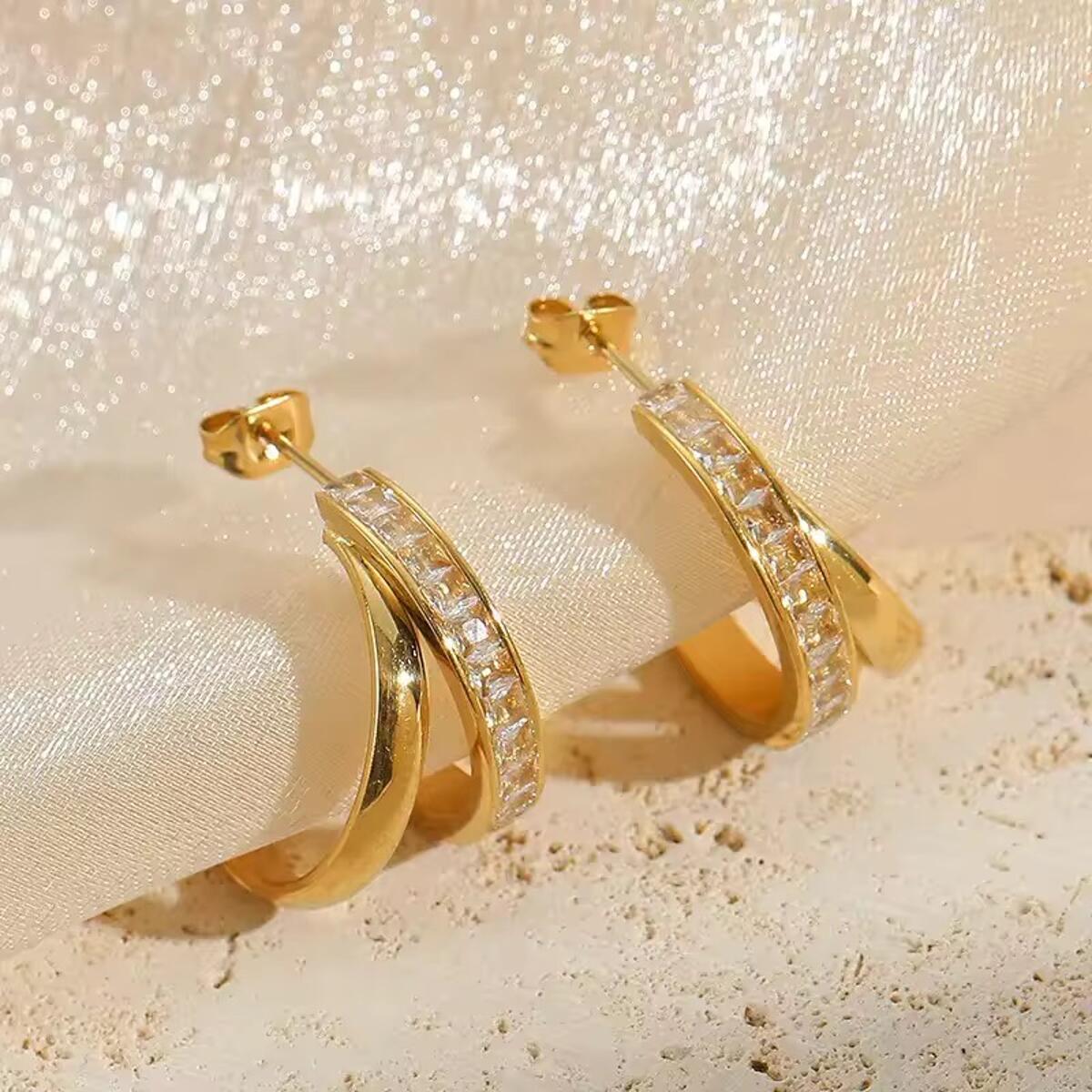 Elegance Duo Ohrringe Gold O6374D