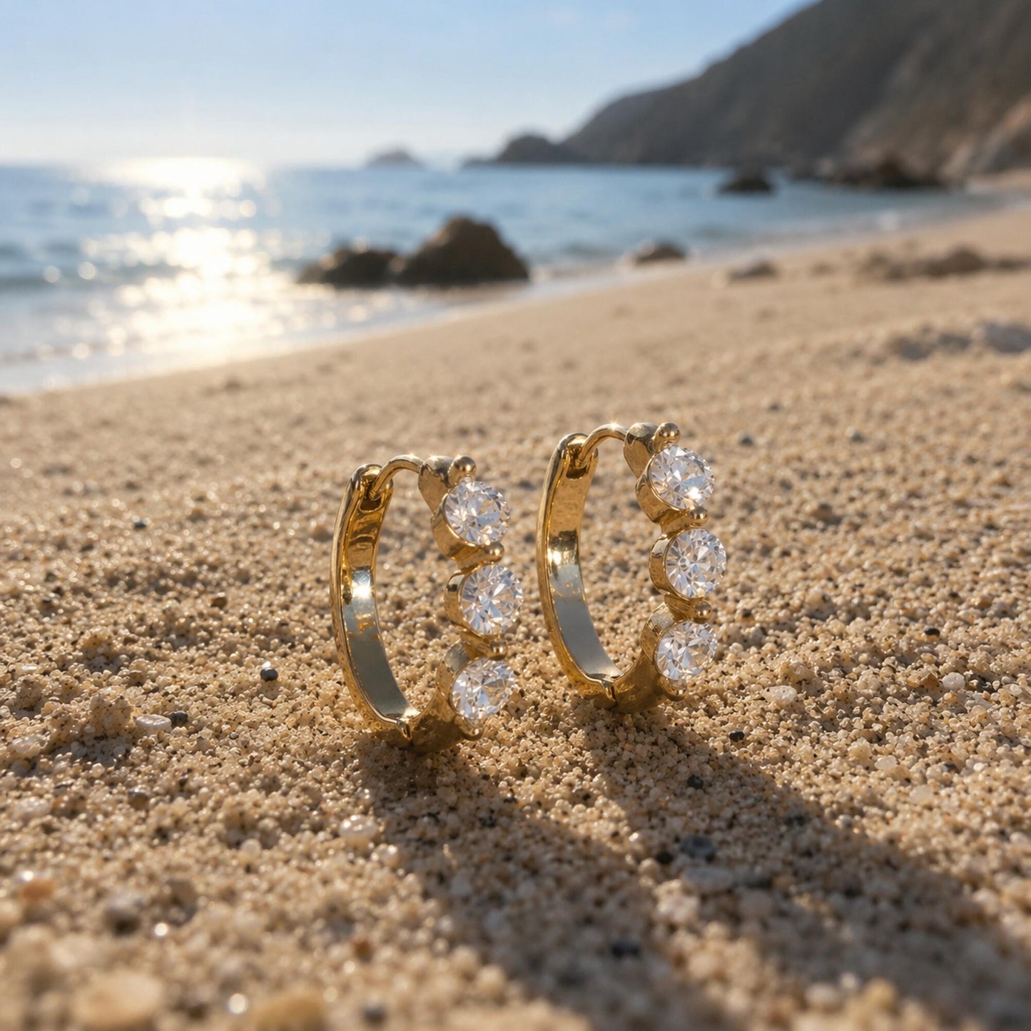 Sunray Trio Ohrringe Gold