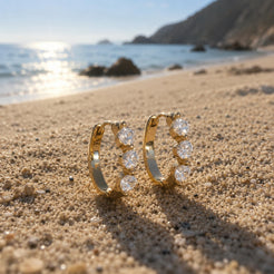 Sunray Trio Ohrringe Gold