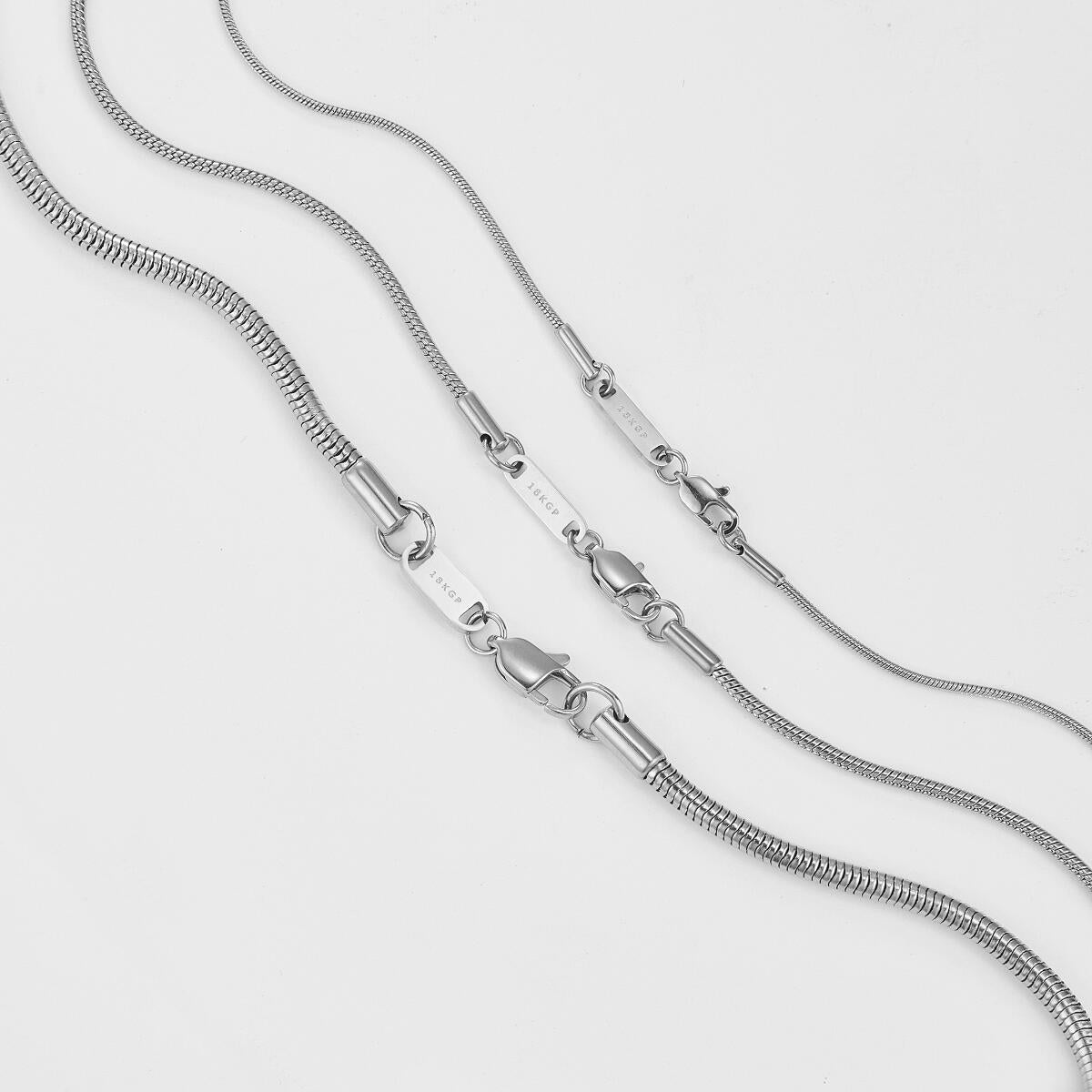 Round Snake Kette Silber K6364D