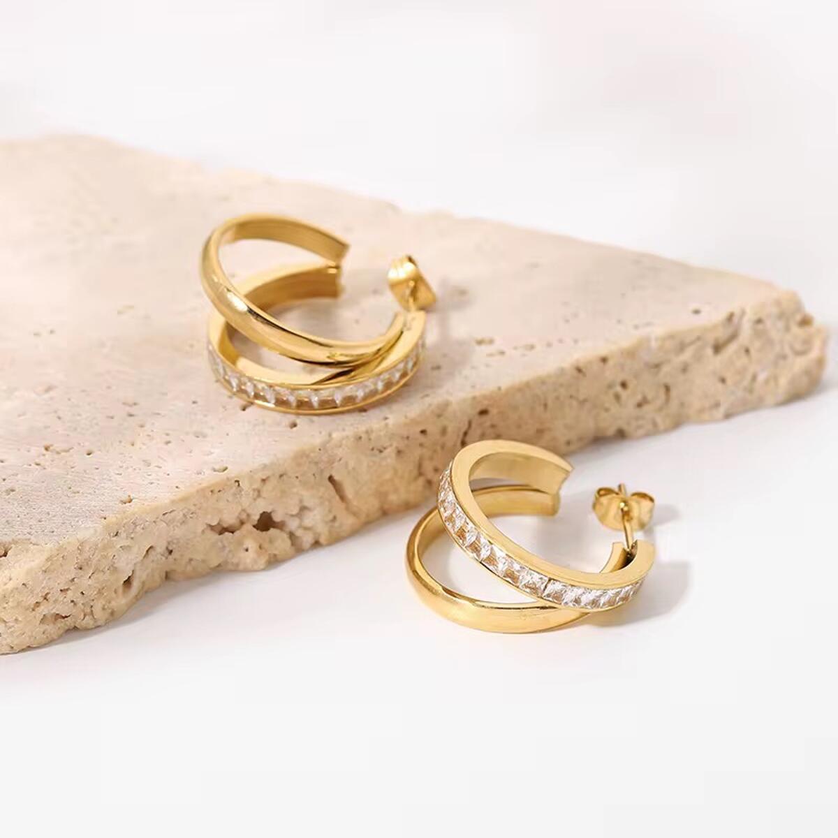 Elegance Duo Ohrringe Gold O6374D