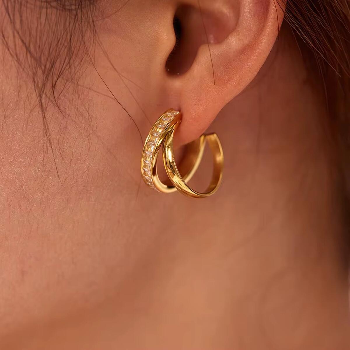 Elegance Duo Ohrringe Gold O6374D