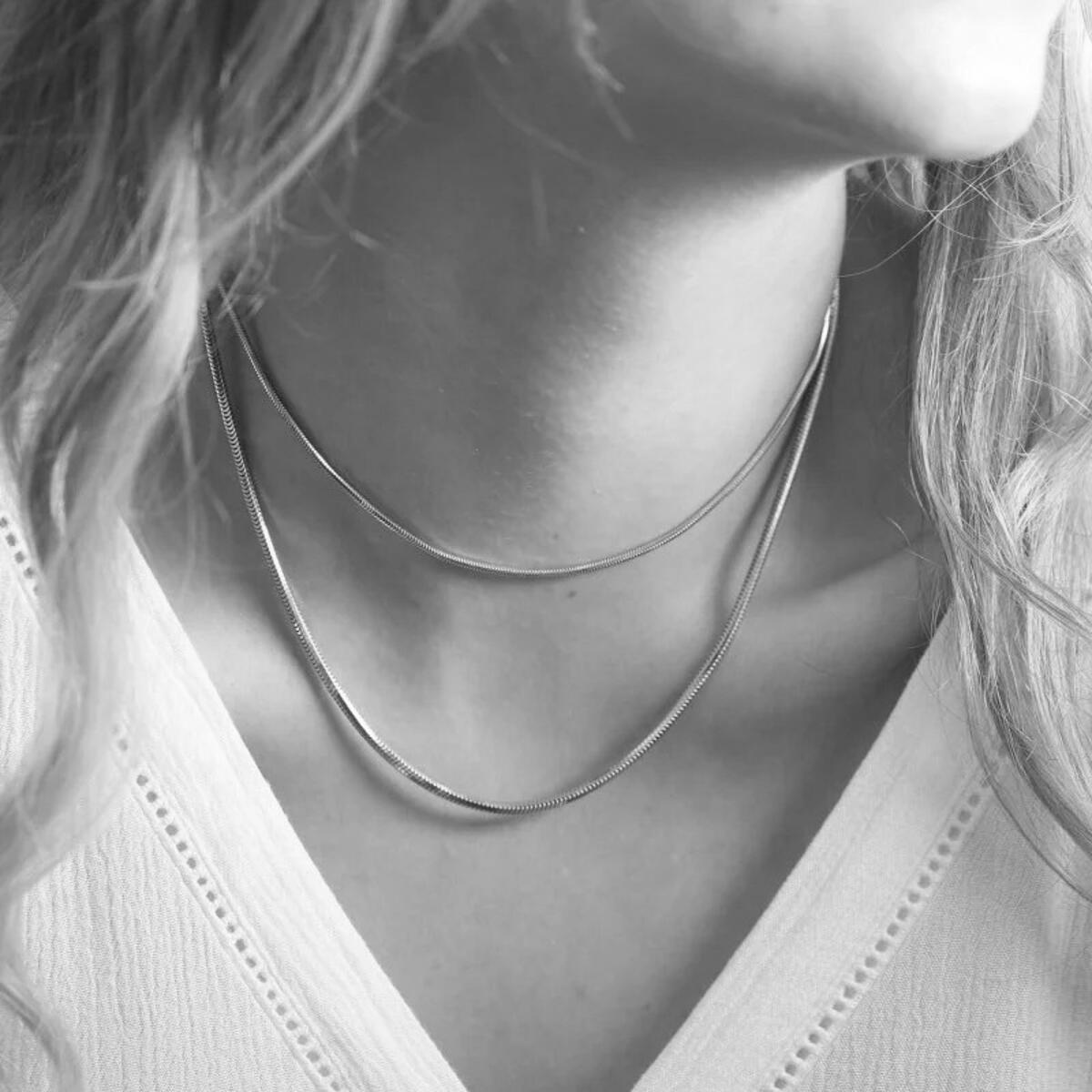 Round Snake Kette Silber K6364D