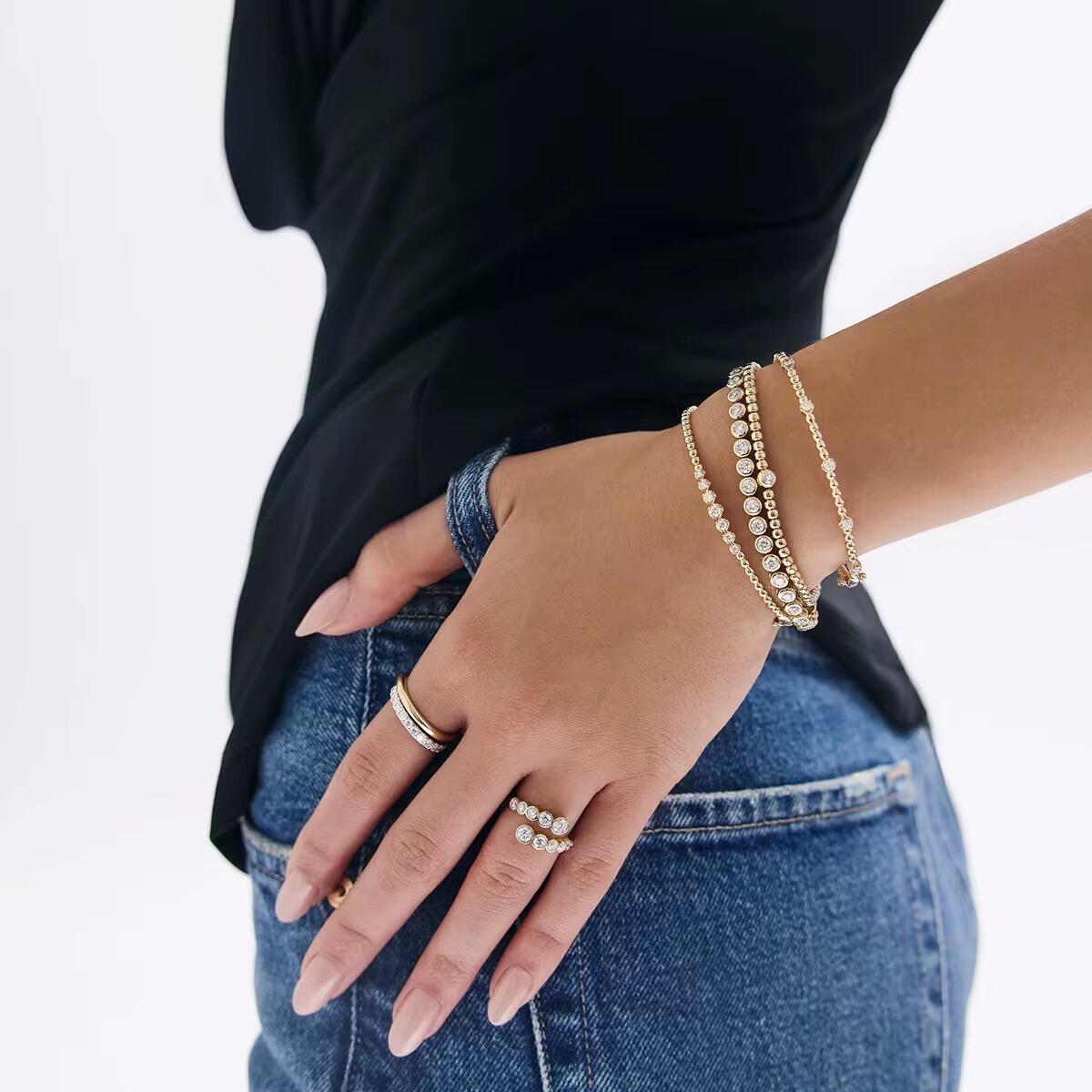 Sparkle Stones Armband Gold B3383D