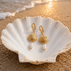 Sunlit Shells Ohrringe Gold