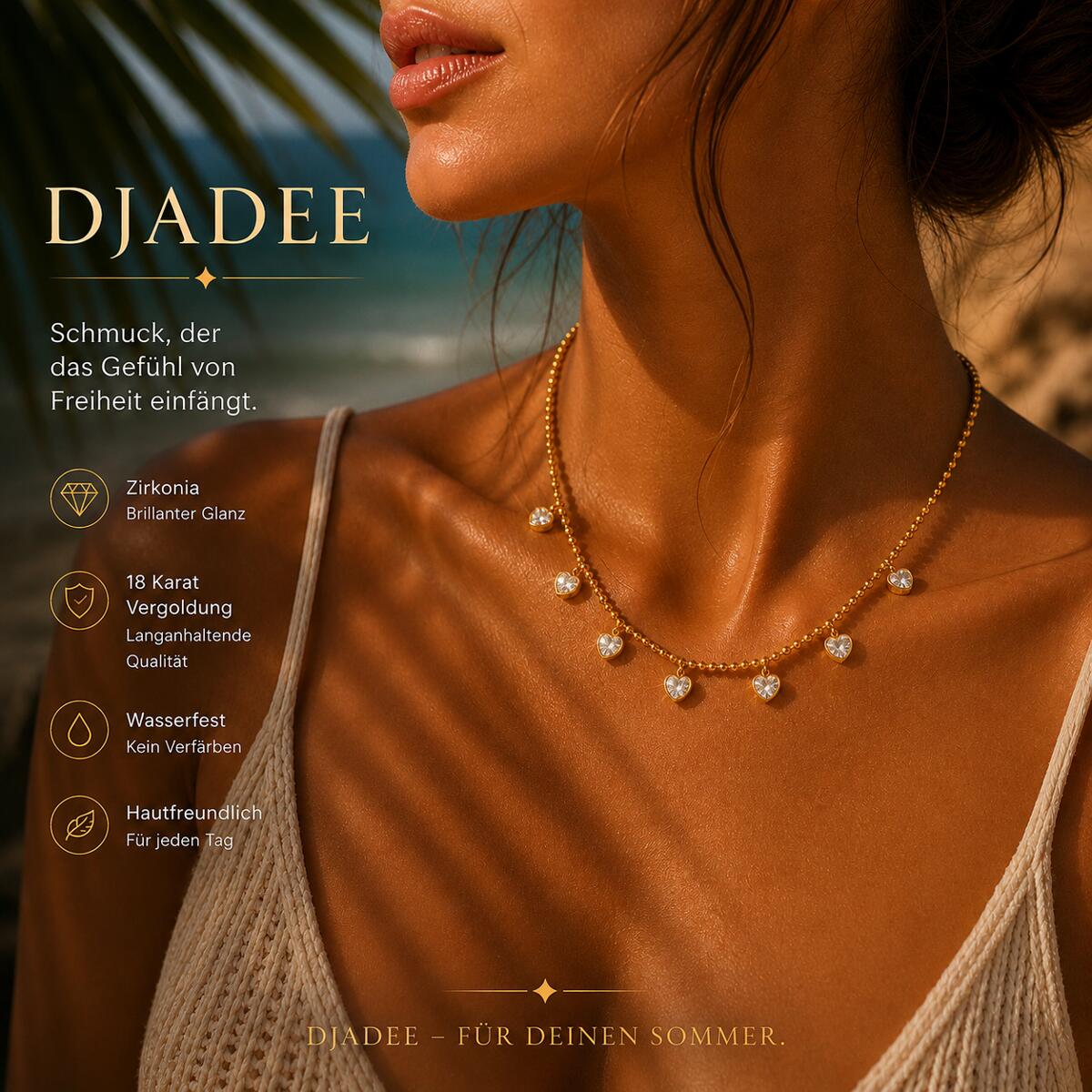 Sunkissed Hearts Kette Gold