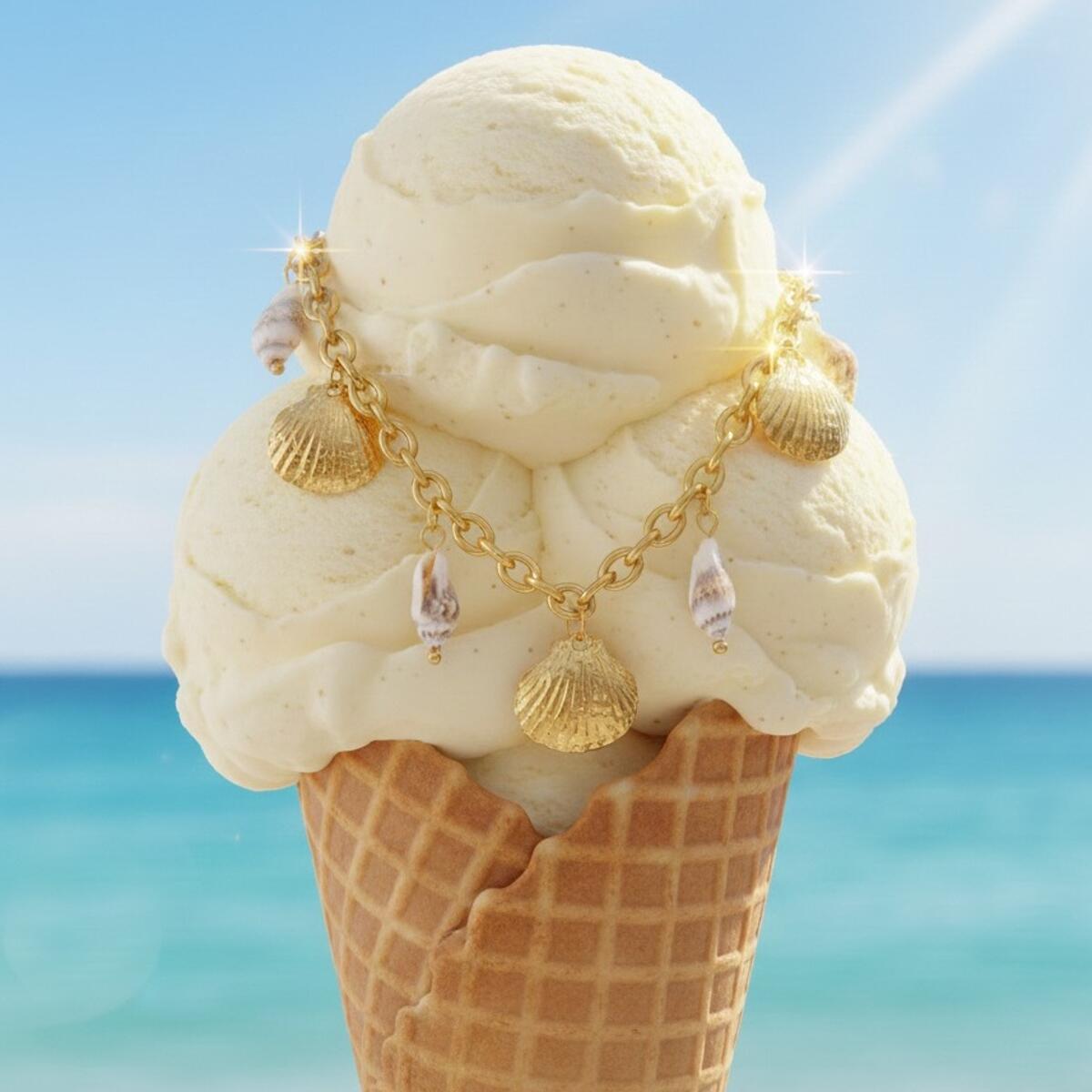 Sunlit Shells Kette Gold