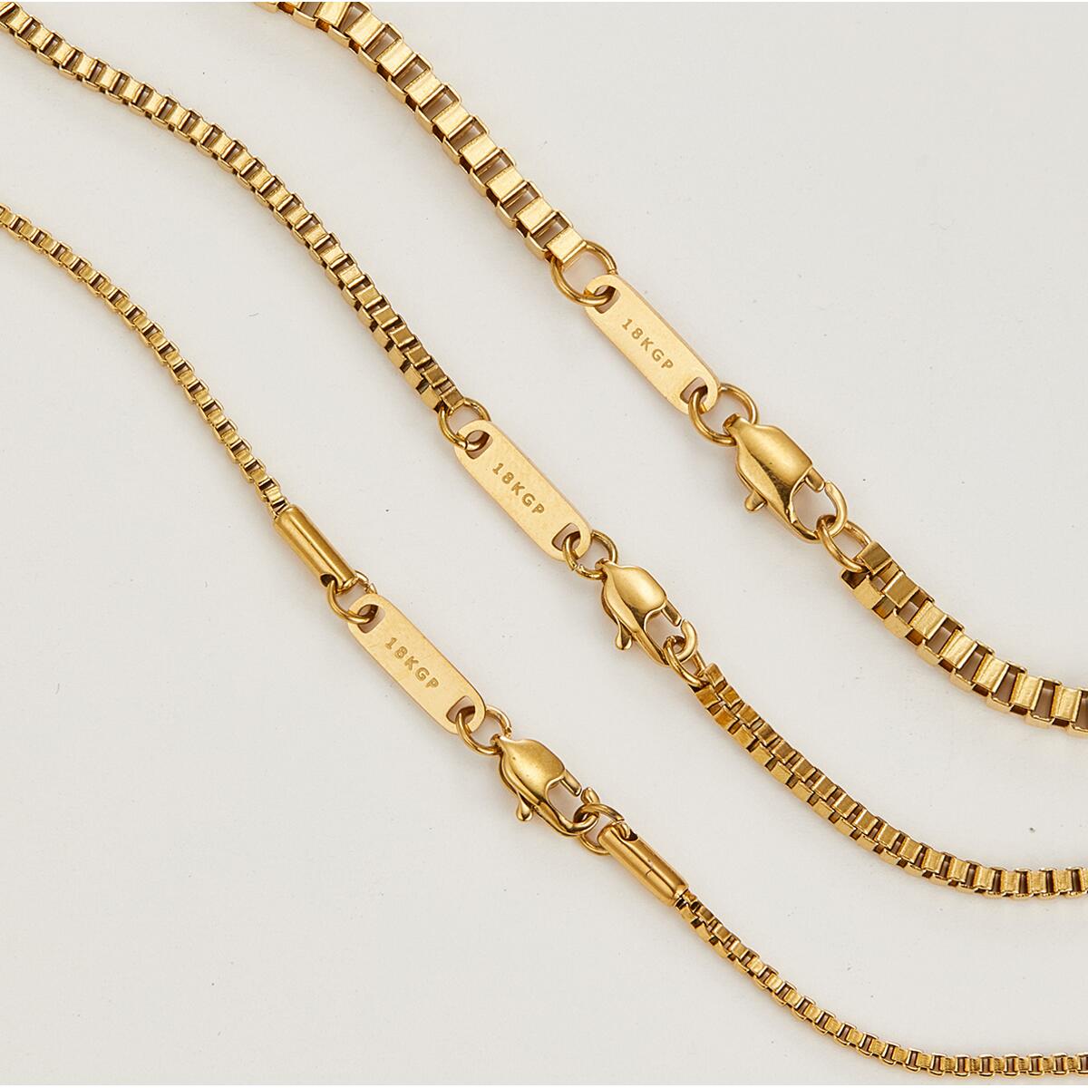 Venezian Box Kette Gold Silber K6367D