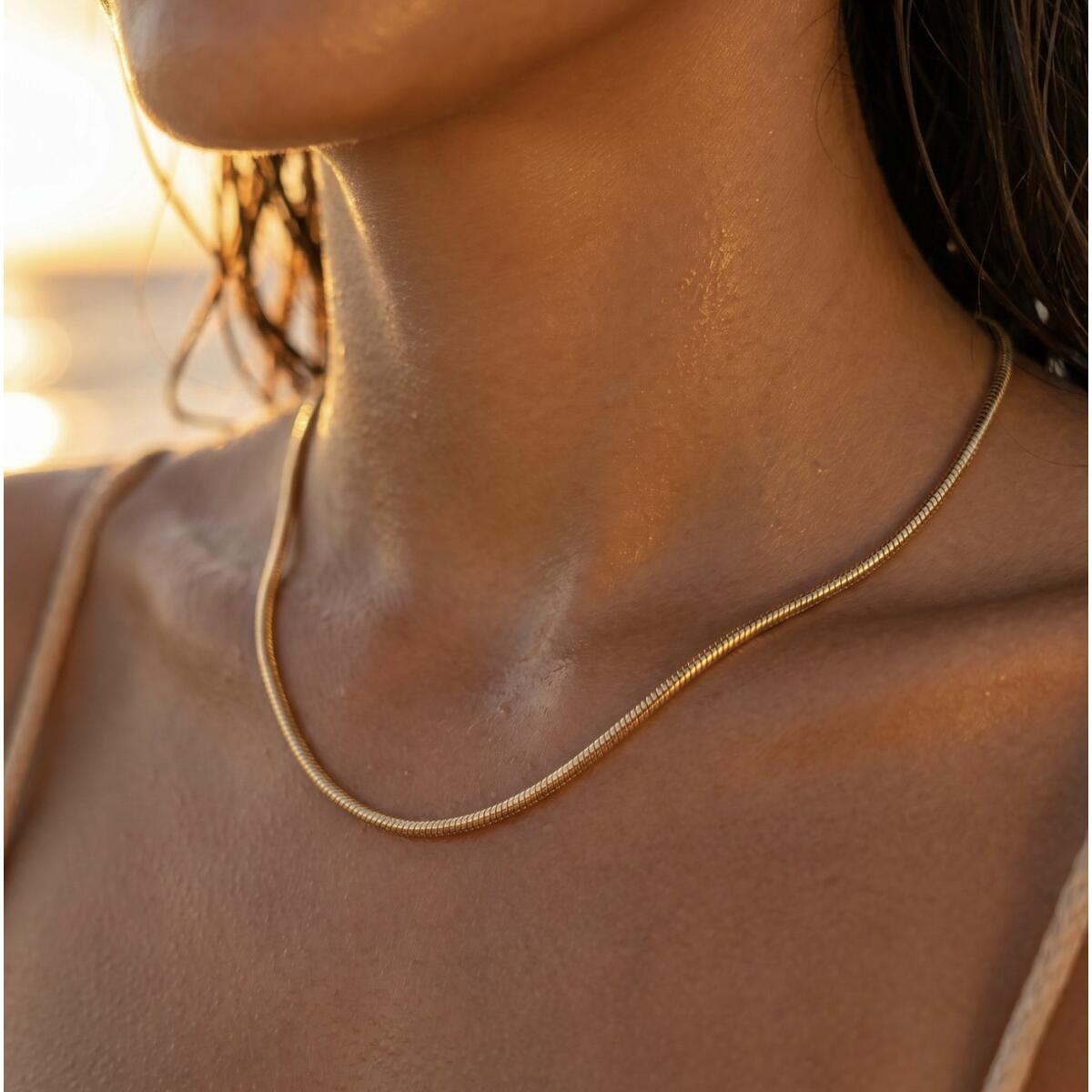 Round Snake Kette Gold K6364D