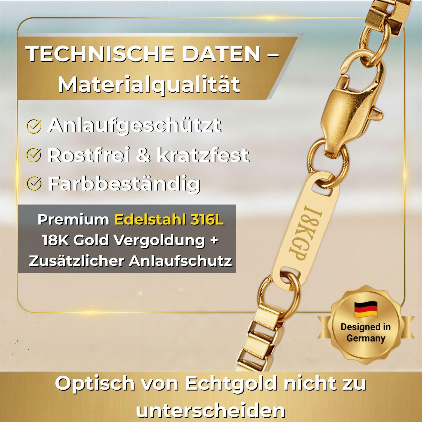 Venezian Box Kette Gold K6367D