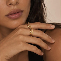 Ocean Duo Twist Ring Gold