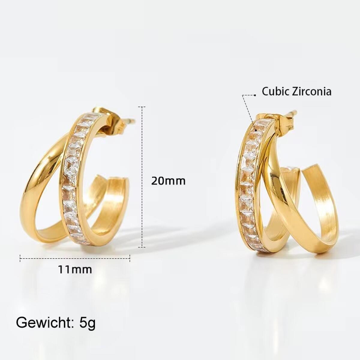 Elegance Duo Ohrringe Gold O6374D