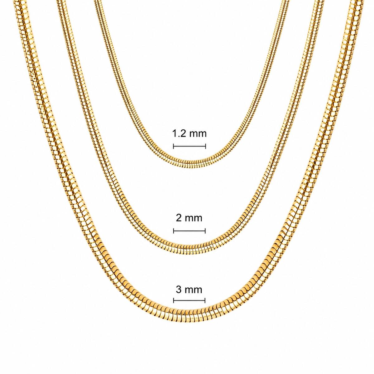 Round Snake Kette Gold K6364D