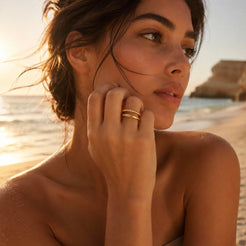 Ocean Duo Twist Ring Gold