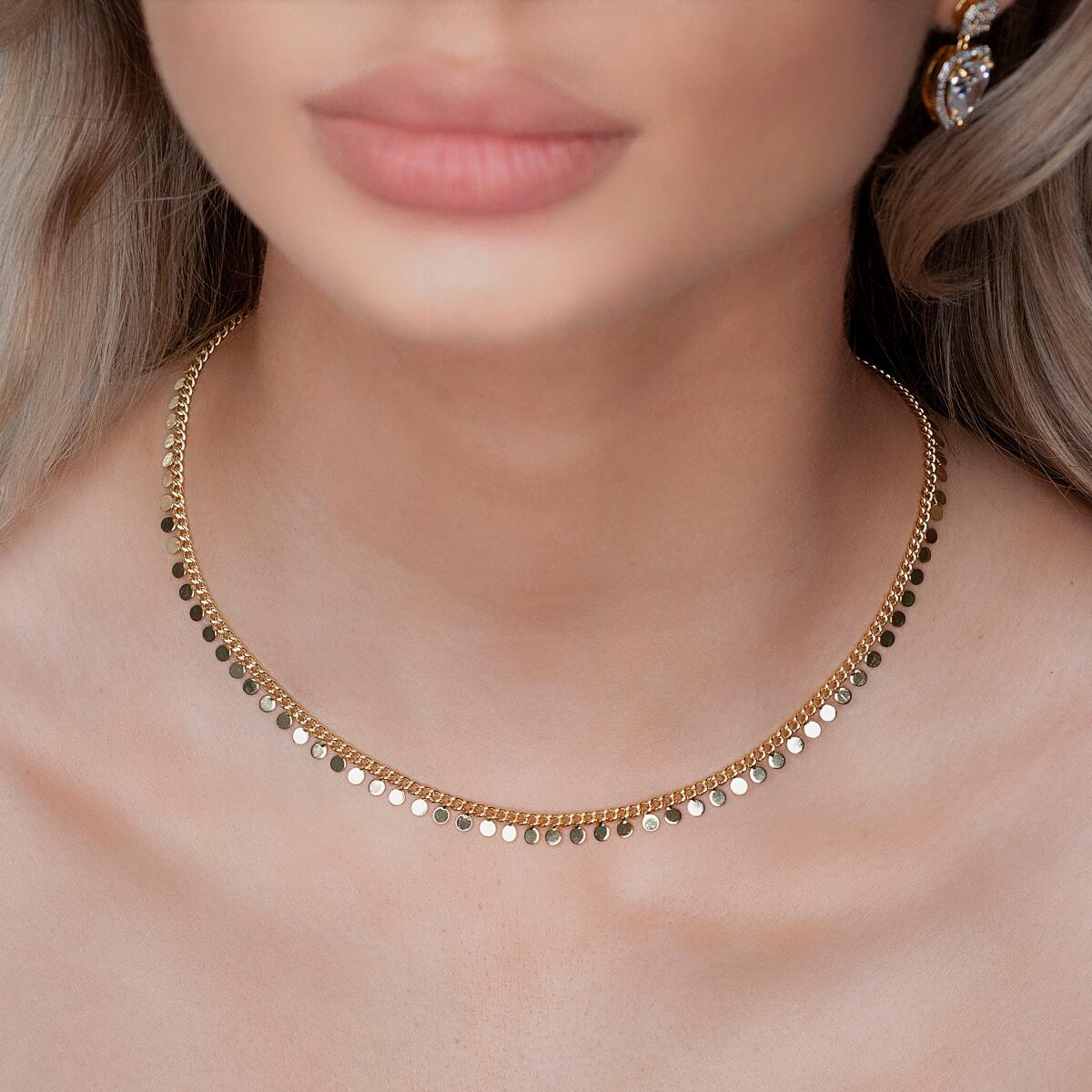 Shery Plättchenkette Gelbgold K3333D