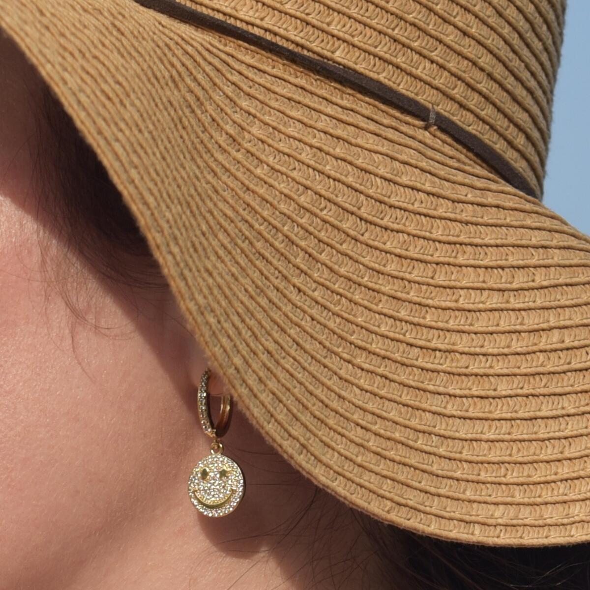 Ohrringe Smiley Gold O5620D